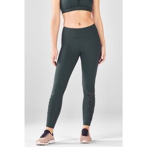 Demi Lovato Fabletics High Waisted Salar Statement Sculpknit Eyelet 7/8 Leggings